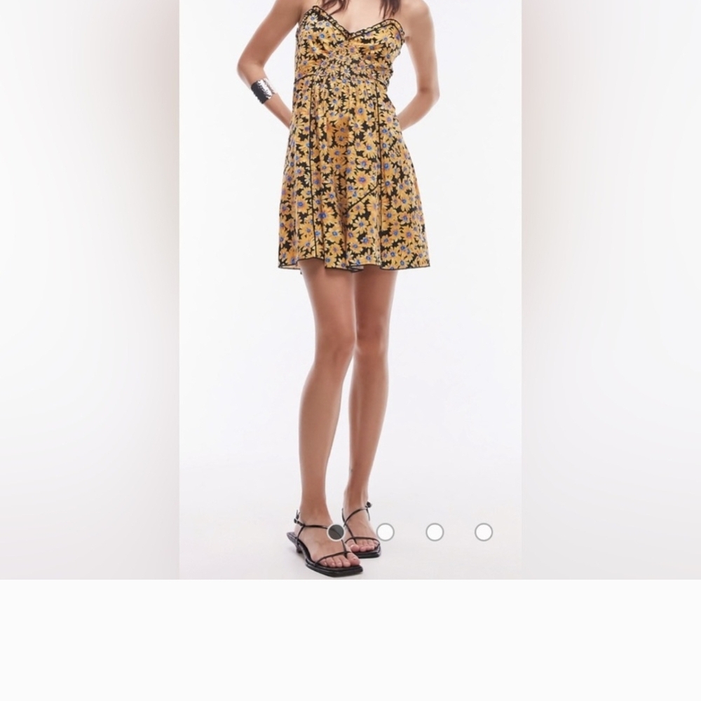 Floral Yellow and Black Sundress